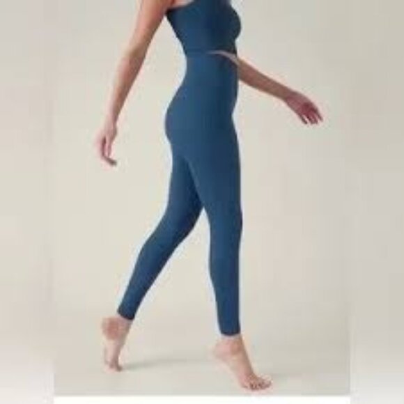 Athleta Aurora Seamless Jay Blue Ribbed Leggings XS - Picture 2 of 7